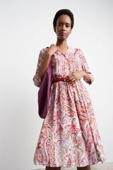 JAEL SHORT PAISLEY PRINT DRESS