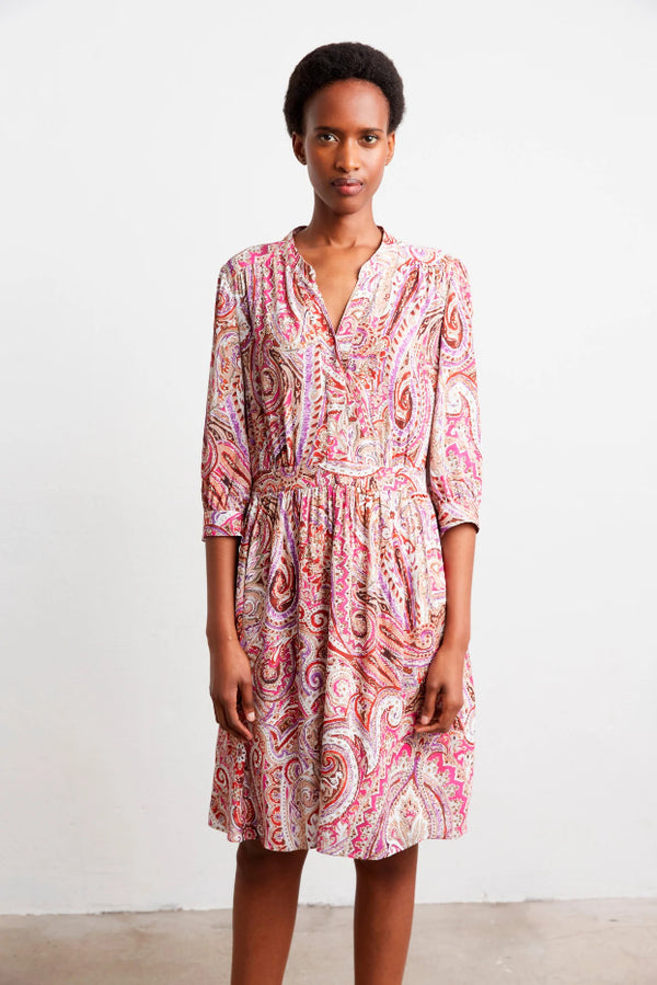 JAEL SHORT PAISLEY PRINT DRESS