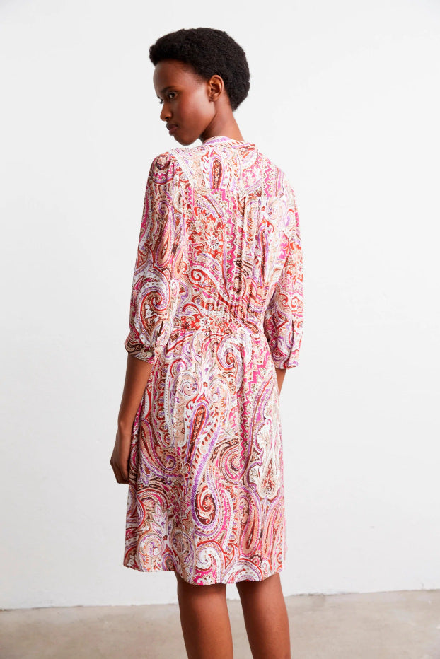 JAEL SHORT PAISLEY PRINT DRESS