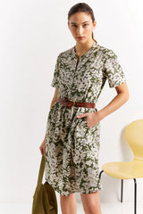 JORDAN BELTED PRINT COTTON DRESS