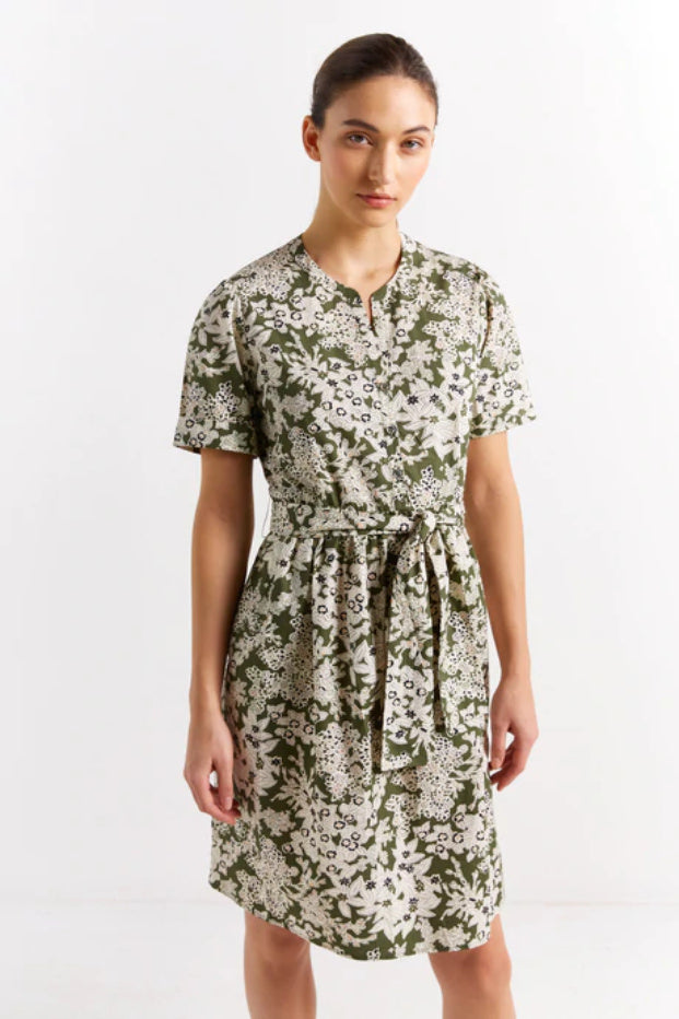 JORDAN BELTED PRINT COTTON DRESS