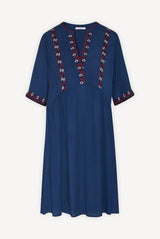 JOSEF CONTRAST EMBROIDERY DRESS