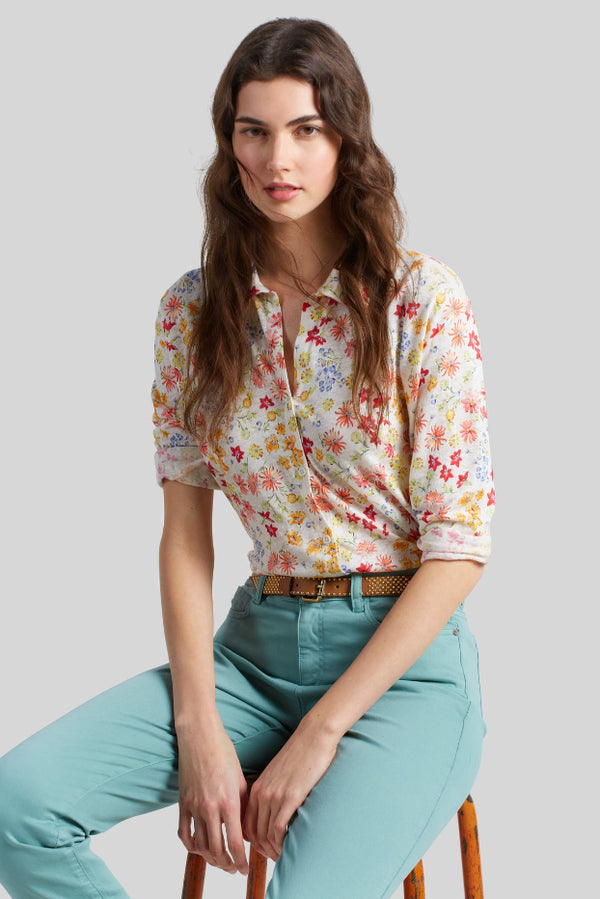 AGNES LINEN FLORAL SHIRT