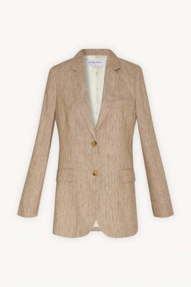 NYLA STRIPED LINEN BLAZER