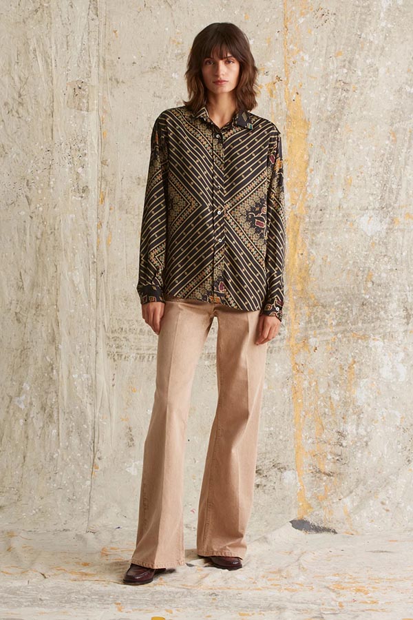 CLYDE MEXICAN FOLK PRINT FLUID SHIRT