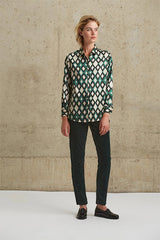 CAMERON EMERALD GEOMETRIC PRINT SHIRT