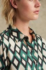 CAMERON EMERALD GEOMETRIC PRINT SHIRT