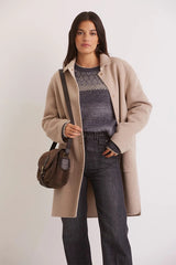 SAELLE REVERSIBLE DOUBLE FACE WOOL COAT