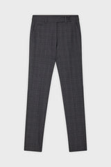 ELIASS GREY CHECKERED TAILORED CIGARETTE TROUSERS