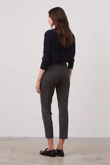 ELIASS GREY CHECKERED TAILORED CIGARETTE TROUSERS