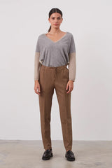 EMMA HOUNDSTOOTH DRAWSTRING ELASTICATED WAIST TAILORED PANTS