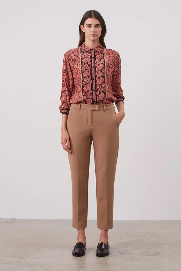 EMMILY 7/8 GOLD FASTENER TAILORED TROUSERS