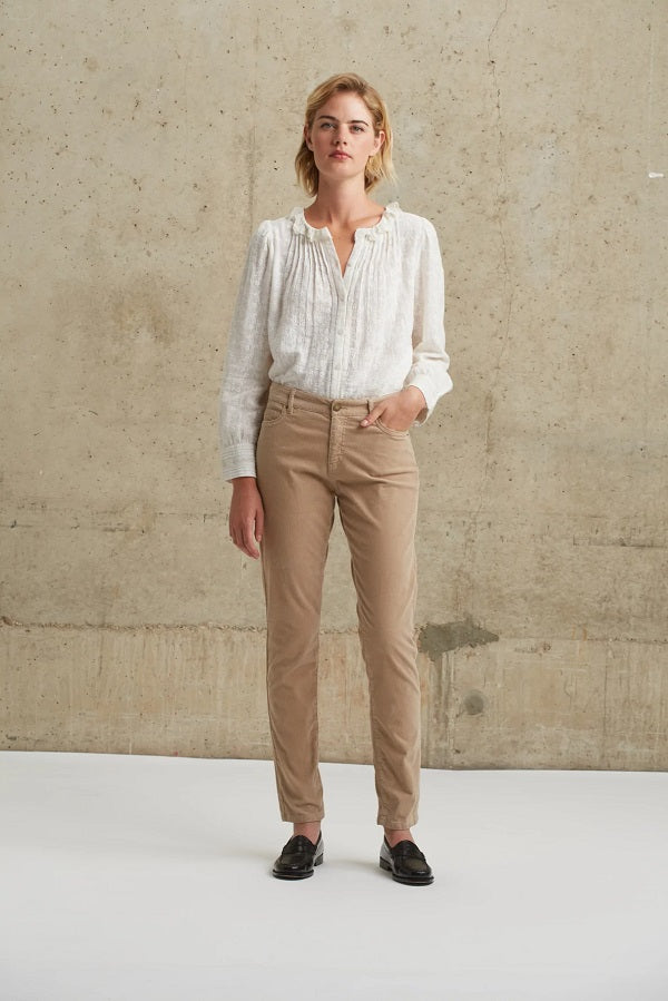 ELIENOR SLIM STRETCH CORDUROY TROUSERS