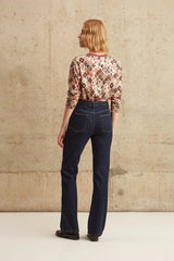 EFFIE FLARED RAW DENIM JEANS