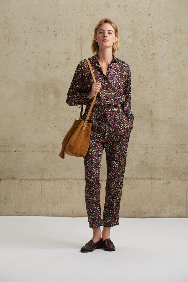 ESMET FLUID FLORAL PRINT TROUSERS