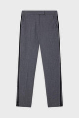 ESTER 7/8 TAILOR STYLE GREY FLANNEL TROUSERS