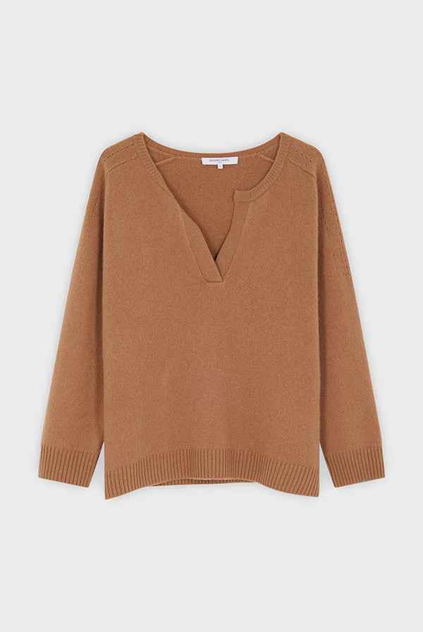 LEON V-CREWNECK SOFT WOOL SWEATER