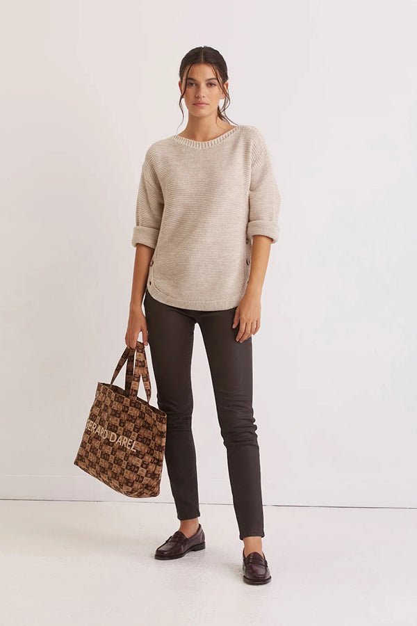 LENA BOAT NECK MARINIERE SWEATER