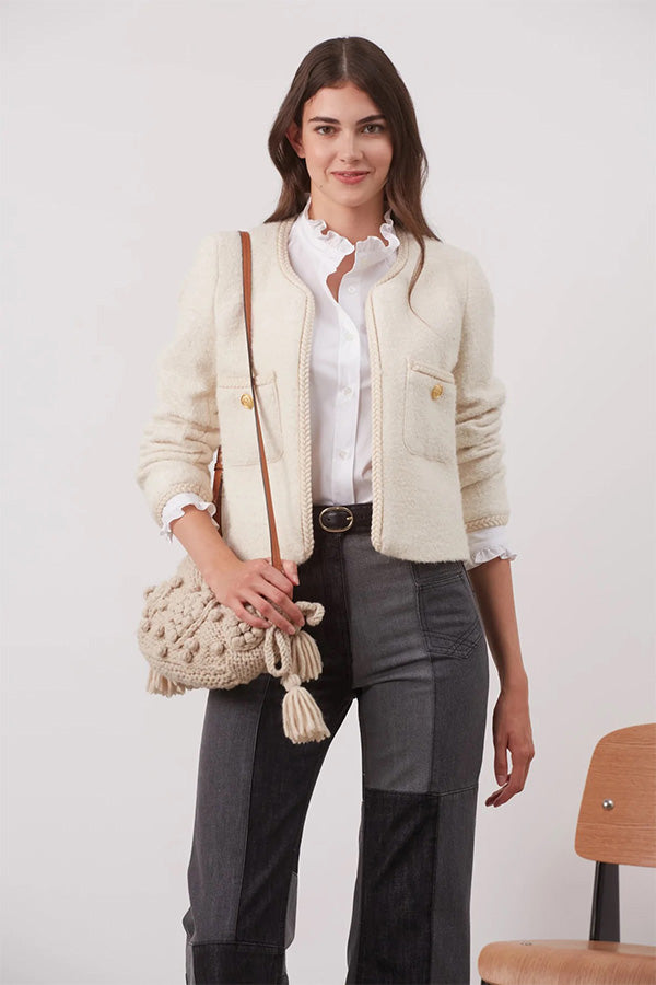 NEREA BRAIDED TRIM TWEED JACKET