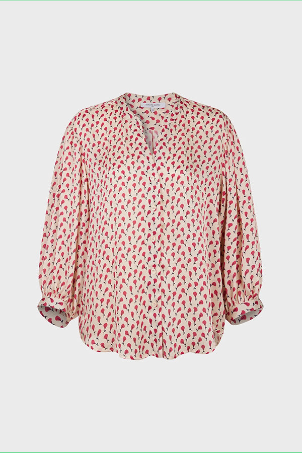 CERISE FLORAL PRINT ROMANTIC BLOUSE