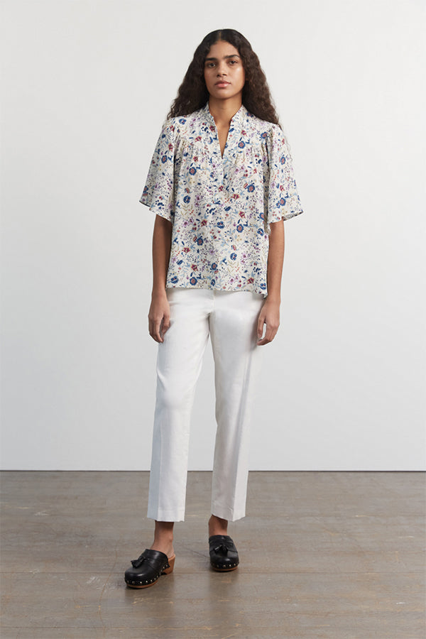 CHIMENE FLORAL PRINT SILK BLOUSE