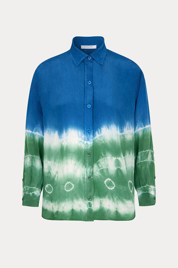 CHRISTIAN TIE & DYE PRINT SHIRT