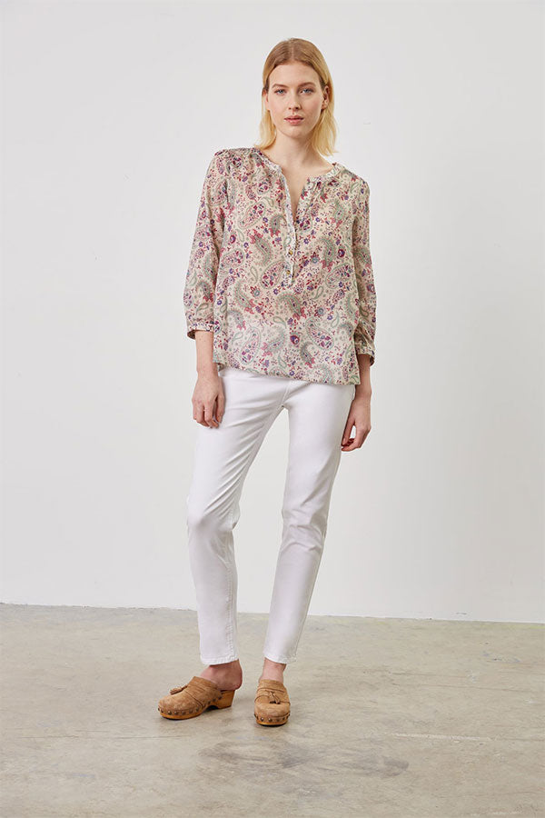 CLAUDE PAISLEY PRINT COTTON VOILE BLOUSE