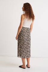 BARBARA FLORAL PRINT PLEATED CREPE MUSLIN SKIRT