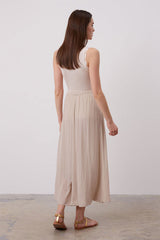 BLANCHE GATHERED SATIN FEEL MAXI SKIRT