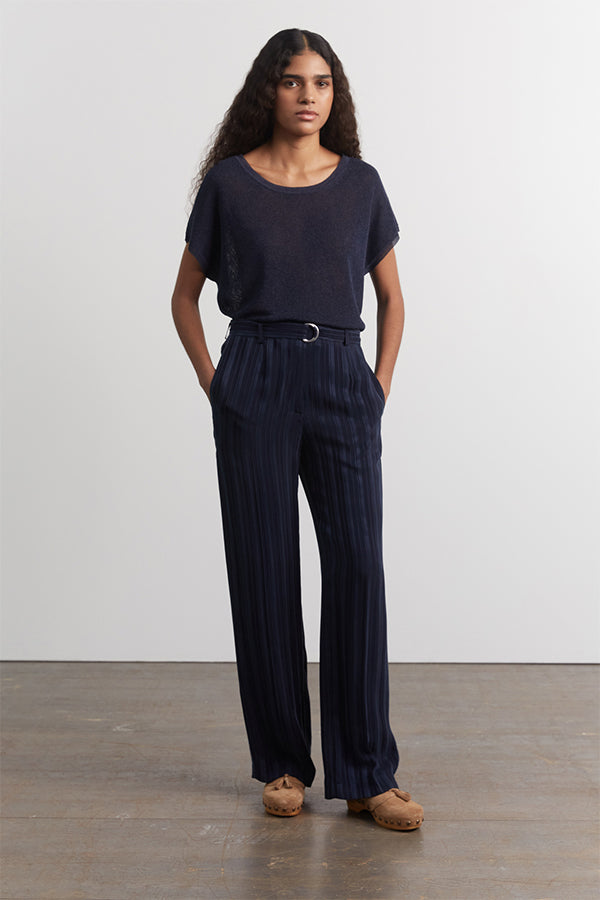 EDA STRIPED FLUID TROUSERS