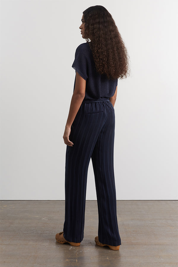 EDA STRIPED FLUID TROUSERS