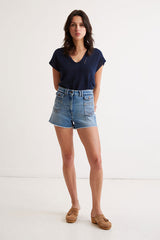 FAREL PATCH POCKET STRETCH COTTON SHORTS