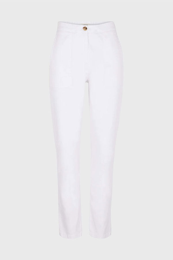 ELIZIA SLIM COTTON MIX TROUSERS