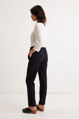 ELOAH DRAWSTRING WAIST 7/8 STRAIGHT TROUSERS