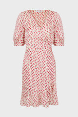 JOSS FLORAL PRINT MINI WRAP DRESS