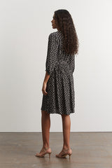 JUNON BIRD PRINT SILK DRESS