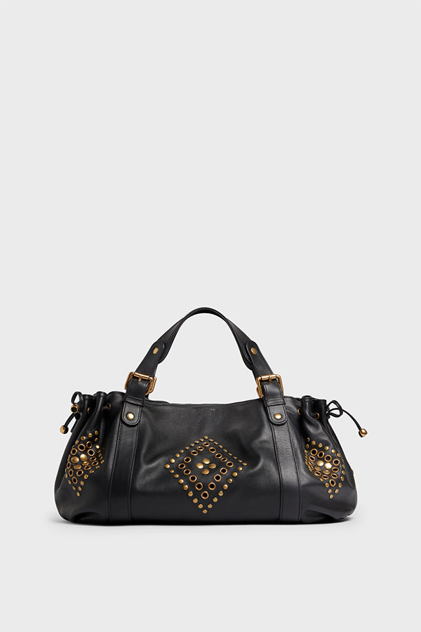 24H STUDDED LEATHER HANDBAG