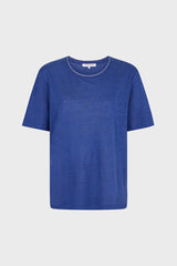 AGNES LUREX NECK LINEN T-SHIRT