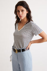 ARI STRIPED LINEN T-SHIRT