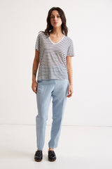 ARI STRIPED LINEN T-SHIRT