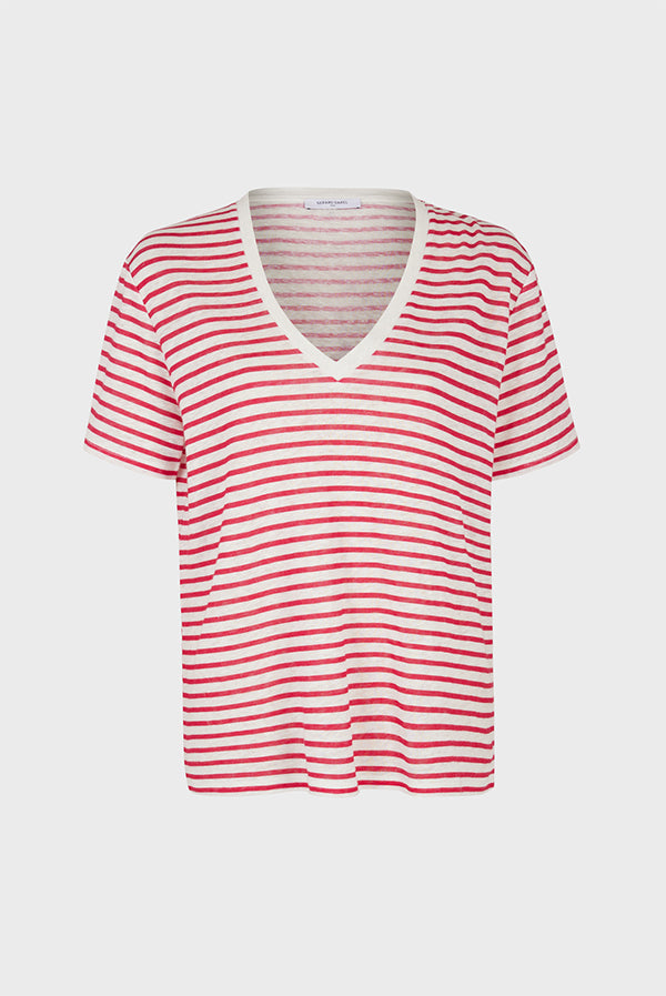 ARI STRIPED LINEN T-SHIRT