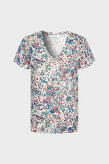 AUGUSTINO FLORAL PRINT LINEN T-SHIRT