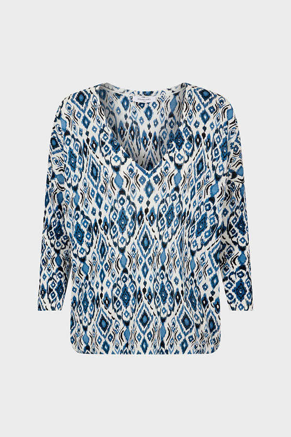 LAURENCE IKAT PRINT LINEN SWEATER