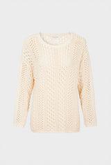 LAURINA OPENWORK CROCHET SWEATER