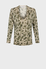 LAURYNNE FLORAL PRINT LINEN SWEATER