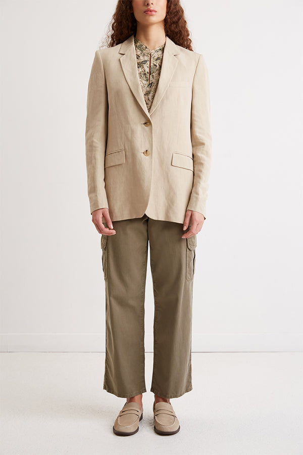 NATHIS LINEN BLEND STRAIGHT SUIT JACKET