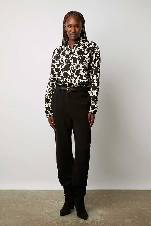 CARLA SOFT TWO-COLOR FLORAL PRINT SHIRT