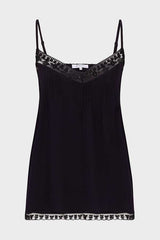 CLARA BLACK SILK LACE TANK TOP