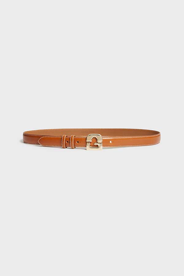 LE LAUREN CAMEL LEATHER SIGNATURE BELT