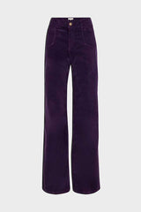 ELVY PURPLE CORDUROY FLARED TROUSERS